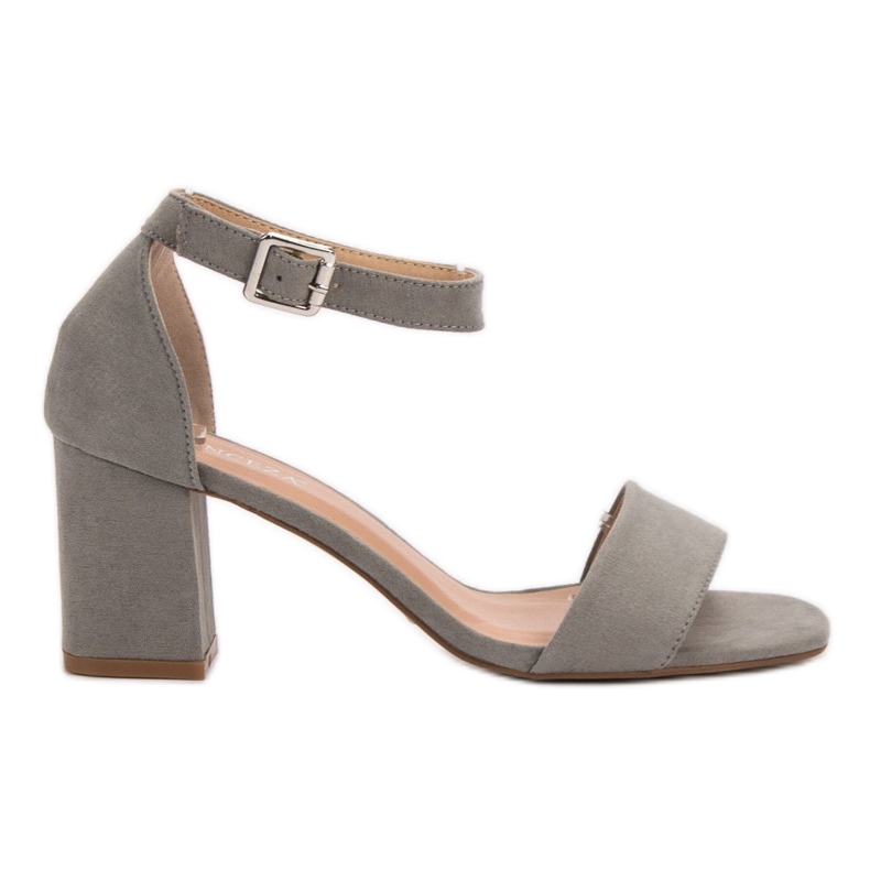 Sandalias de ante en un bar VINCEZA gris Sandalias de ante en un bar VINCEZA gris