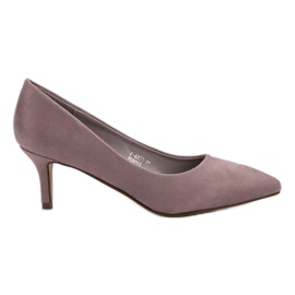 Ideal Shoes Bombas cómodas en un alfiler violeta Ideal Shoes Bombas cómodas en un alfiler violeta