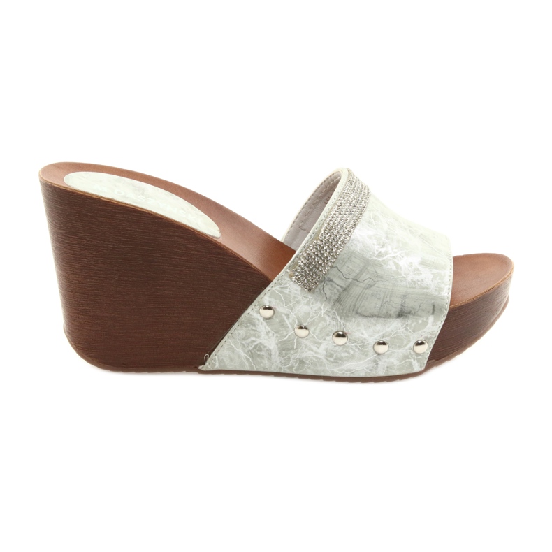 M.Daszyński Pantuflas de cuña Daszyński AM43 con circonita gris M.Daszyński Pantuflas de cuña Daszyński AM43 con circonita gris