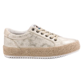 Betler Zapatillas de alpargatas de moda amarillo