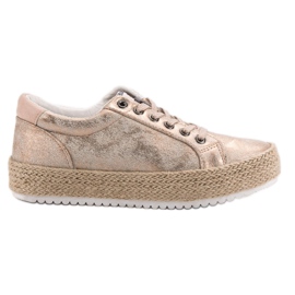 Betler Zapatillas de alpargatas de moda rosa