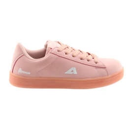 Calzado deportivo American Club BS07, inserción de cuero rosa