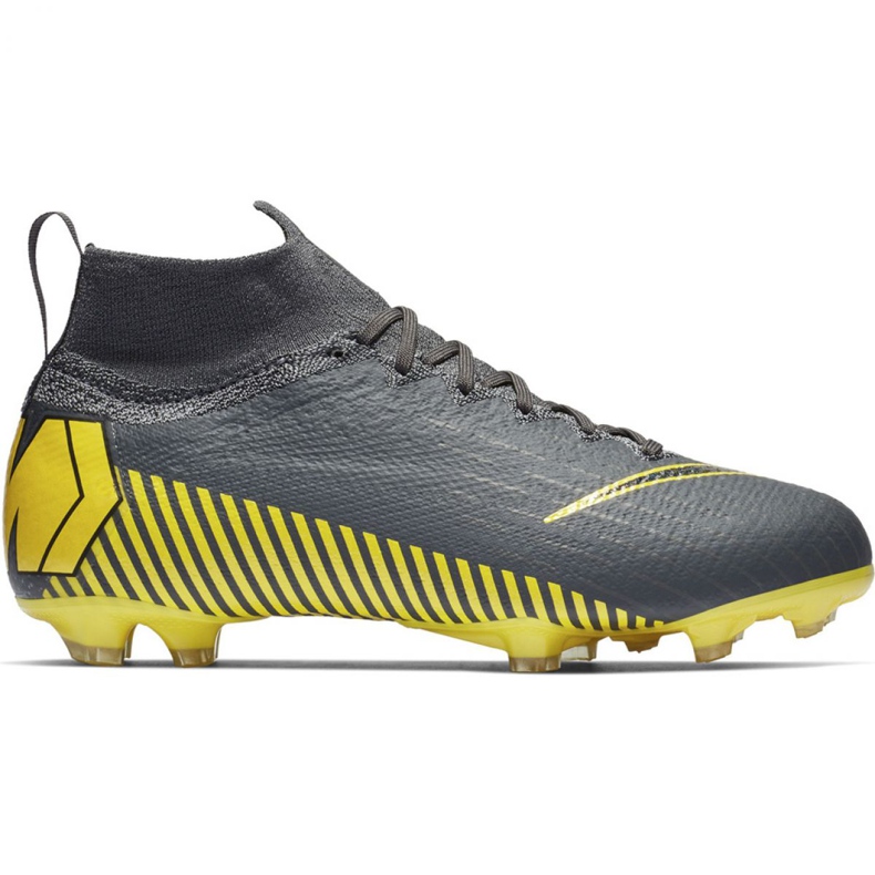 Zapatillas de fútbol Nike Mercurial Superfly 6 Elite Fg Jr AH7340-070 negro gris Zapatillas de fútbol Nike Mercurial Superfly 6 Elite Fg Jr AH7340-070 negro gris