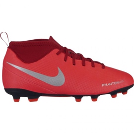 Las botas de fútbol Nike Phantom Vsn Club Df Fg Mg Jr AO3288-600 rojo multicolor