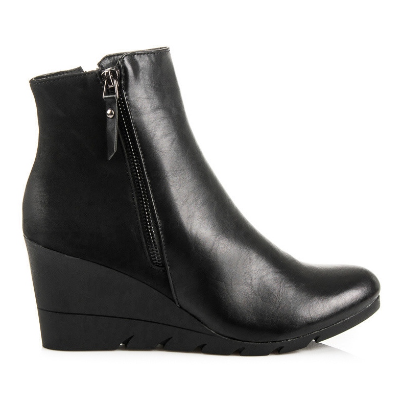 J. Star Botas de cuña con estilo negro