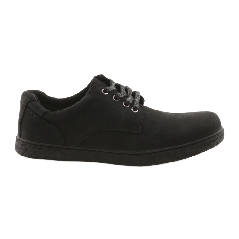 American Club Zapatos de cuero para hombres de ciclo negro