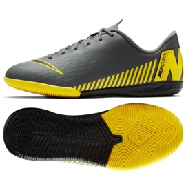 Zapatos de interior Nike Mercurial VaporX 12 Academy Gs Ic Jr AJ3101-070 gris gris