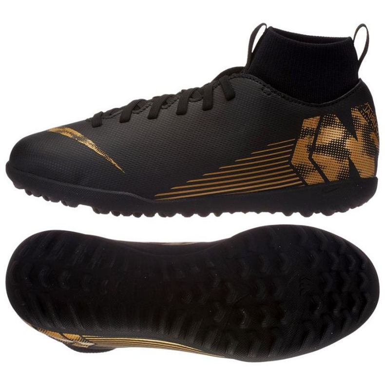 Zapatillas de fútbol Nike Mercurial SuperflyX 6 Club Tf Jr AH7345-077 negro negro