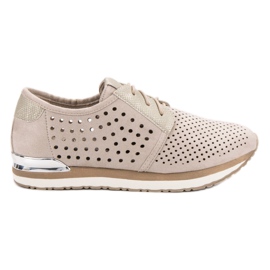 Aclys Zapatos brogue beige calados marrón amarillo