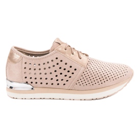 Aclys Zapatos brogue rosa calados marrón