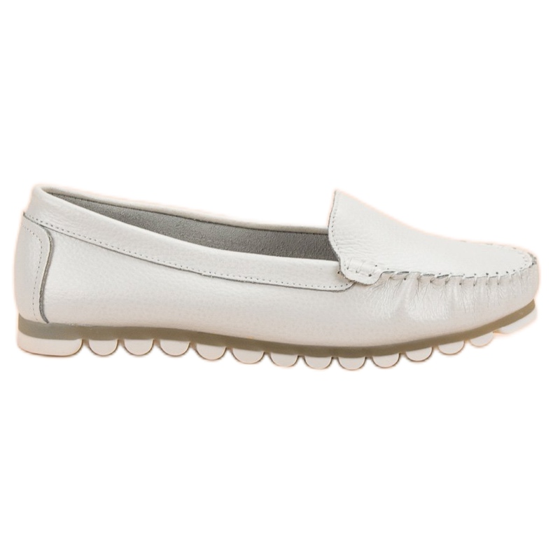 Filippo Mocasines de piel gris claro blanco