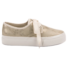 Kylie Zapatillas atadas con una cinta amarillo Kylie Zapatillas atadas con una cinta amarillo