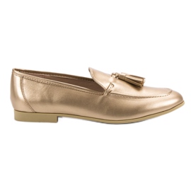 Mocasines dorados con flecos VICES