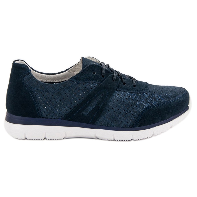 Filippo Zapatos deportivos de cuero azul marino