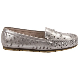 Kylie Mocasines brillantes gris