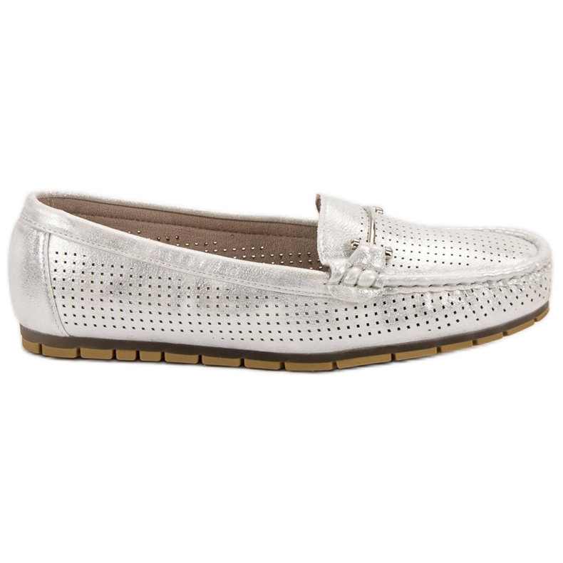 Kylie Mocasines plateados gris