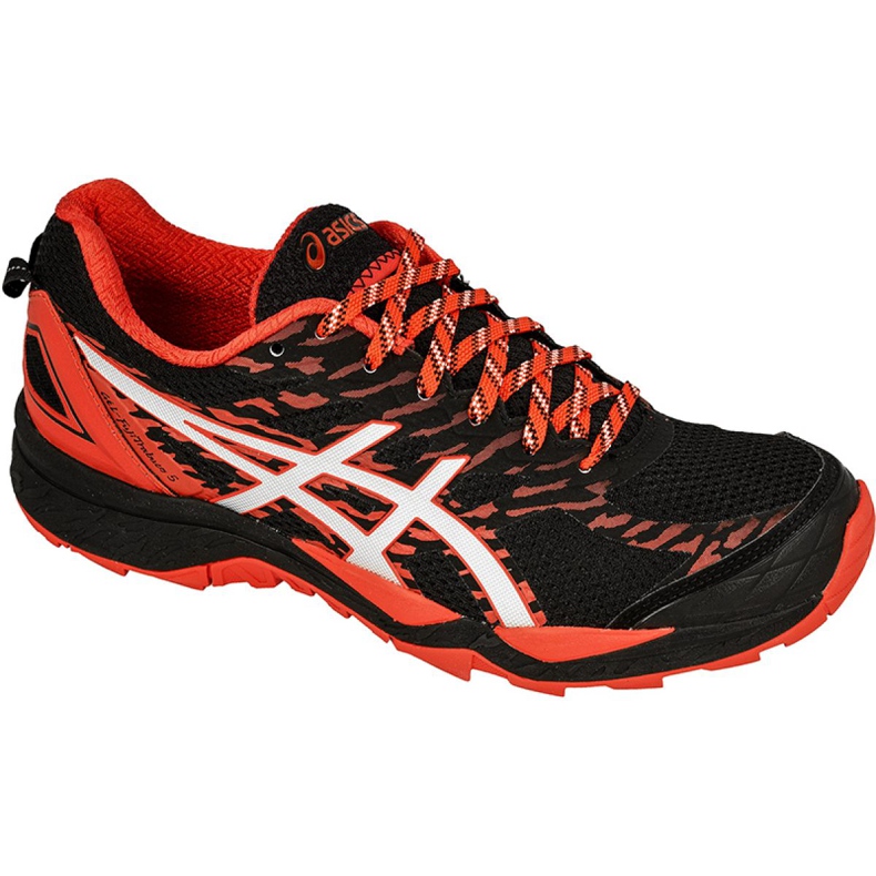 Zapatillas de running Asics Gel-FujiTrabuco 5 M T6J0N-9023 negro naranja