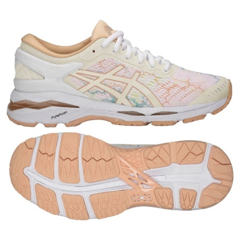 Zapatillas de running Asics gel Kayano 24 Lite Show W T8A9N-0101 blanco multicolor rosado