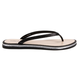 Chanclas con purpurina VINCEZA negro
