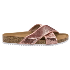 Kylie Pantuflas rosas con lentejuelas