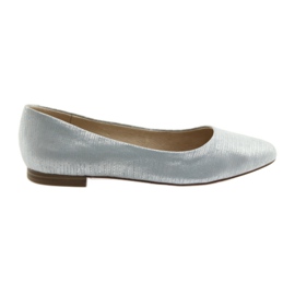 Bailarinas de salón para mujer Caprice 22104 plateado azul gris