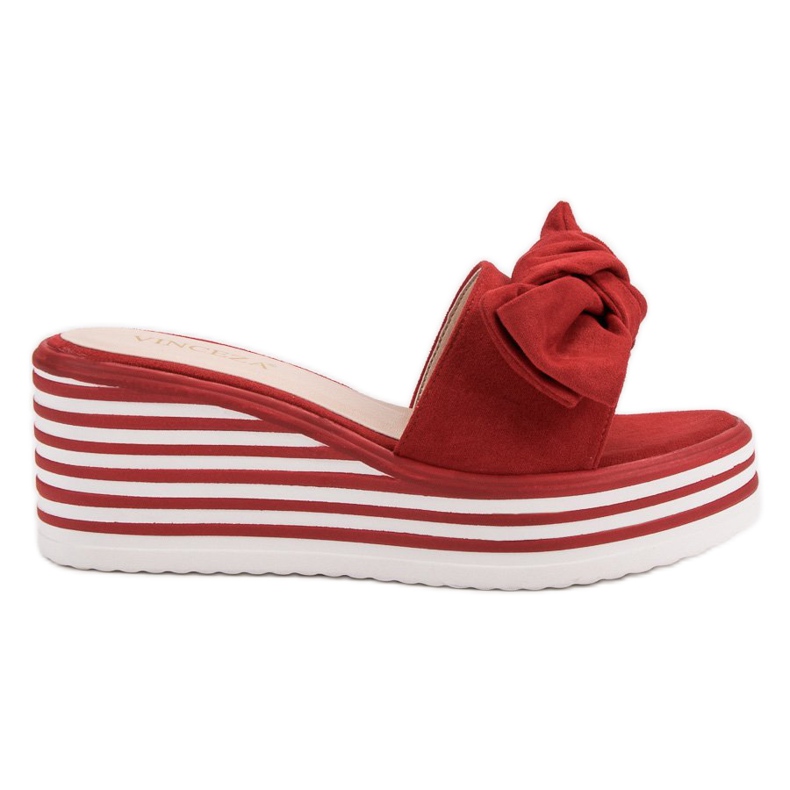 Pantuflas cuña VINCEZA rojas rojo