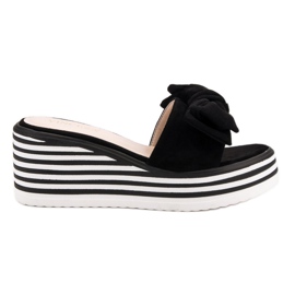 Pantuflas de cuña VINCEZA negras negro