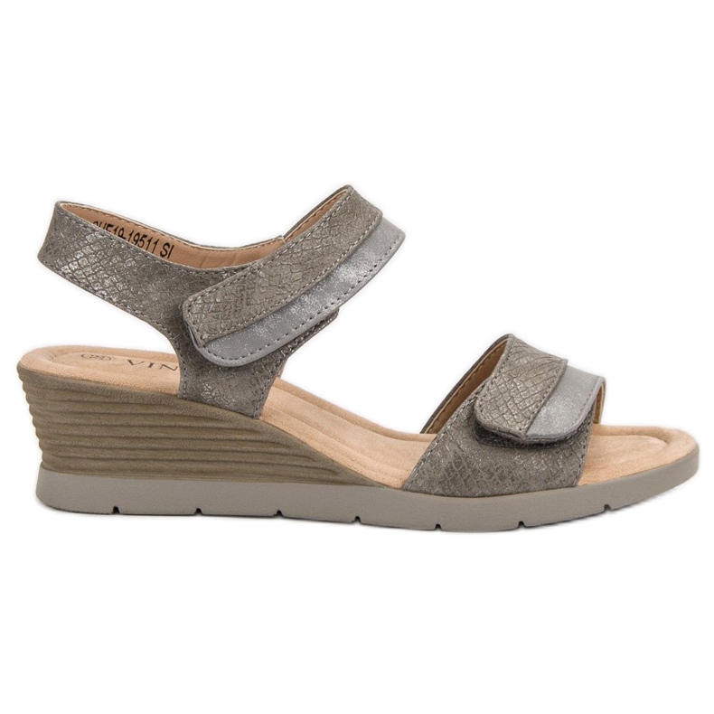 Sandalias ligeras en la cuña VINCEZA marrón multicolor