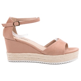 Seastar Sandalias de cuña en polvo rosado Seastar Sandalias de cuña en polvo rosado