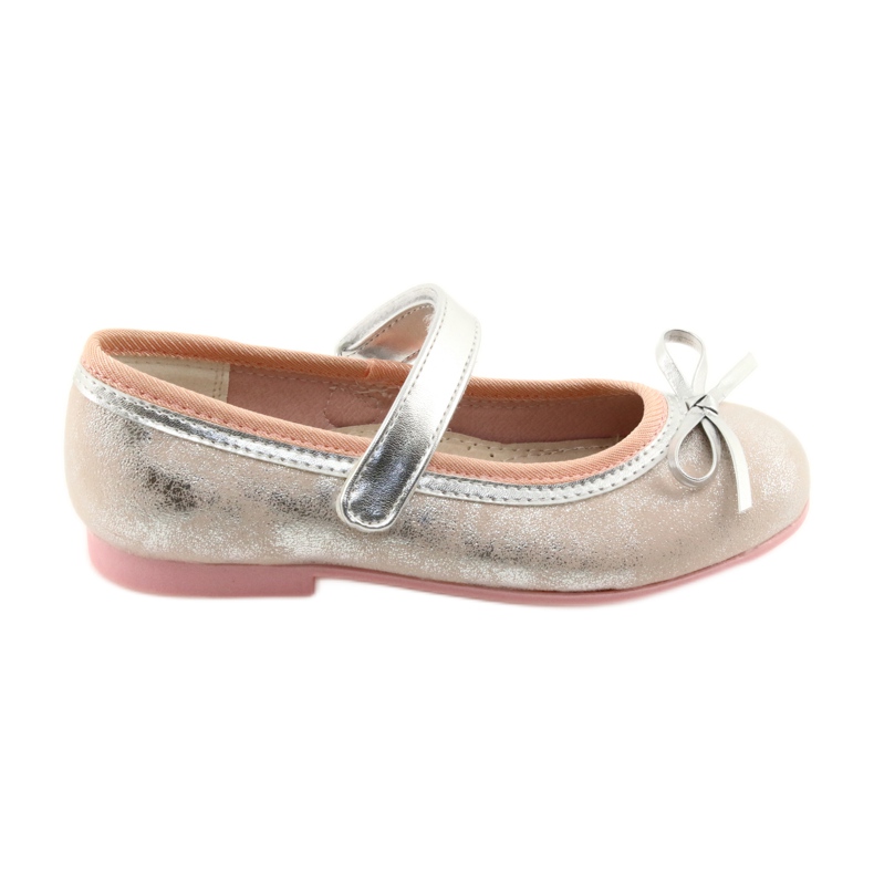 Salones bailarinas con lazo American Club GC18 gris rosado