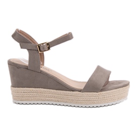 Seastar Sandalias de cuña cómodas gris Seastar Sandalias de cuña cómodas gris