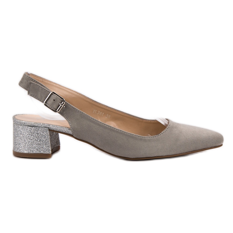 Weide Zapatos de tacón con purpurina gris