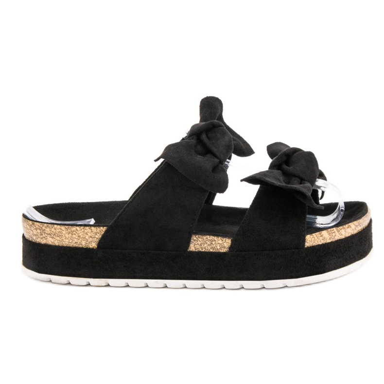 Seastar Pantuflas Con Lazos negro