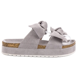 Seastar Pantuflas Con Lazos gris