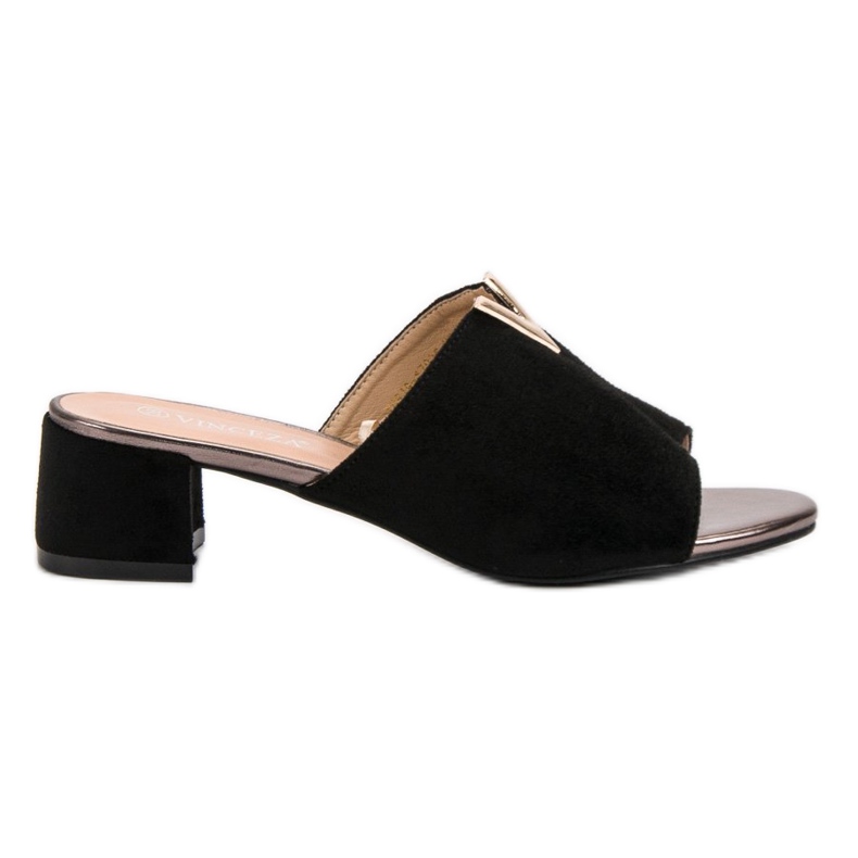 Pantuflas VINCEZA de ante negro