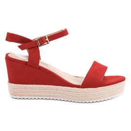 Seastar Sandalias de cuña cómodas rojo