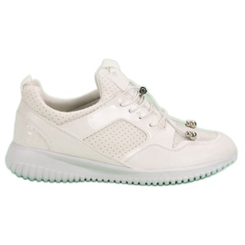Zapatos deportivos con cordón blanco Zapatos deportivos con cordón blanco