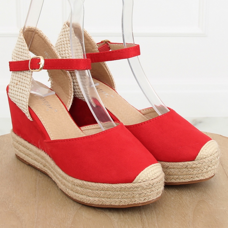 Alpargatas con cuñas rojas T331P Red II-GAT rojo