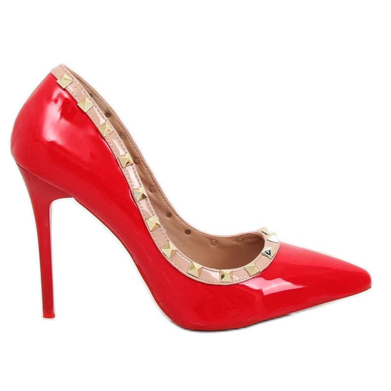 Zapatos de salón con tacón de aguja Valentina rojo LL-76P Rojo