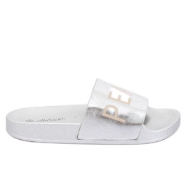 Pantuflas plateadas metalizadas WL169 Silver gris