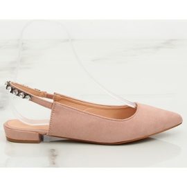 Bailarina con tacón abierto rosa LS5028 Beige II-GAT