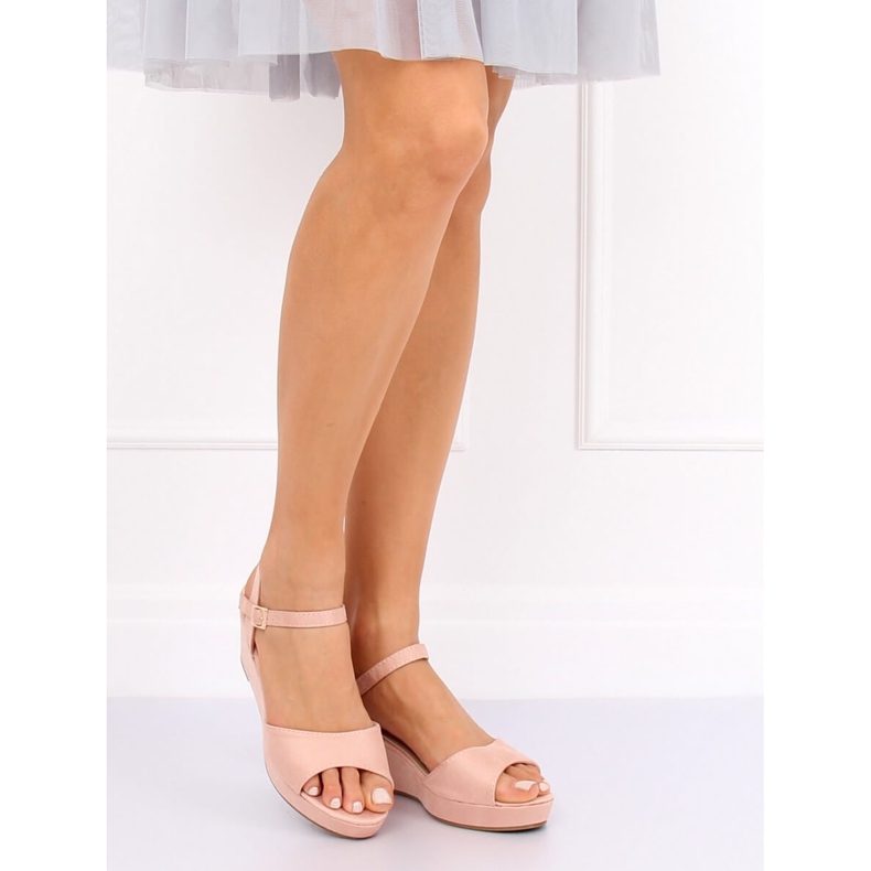 Sandalias en tacón bajo rosa K-7 Rosa II-GAT rosado