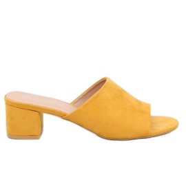 Sandalias de tacón amarillo QL-89 Yellow