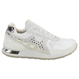 Zapatos deportivos con lentejuelas blanco