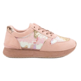 Seastar Zapatos deportivos con lentejuelas rosado