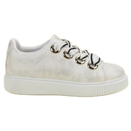 Zapatos deportivos con purpurina gris