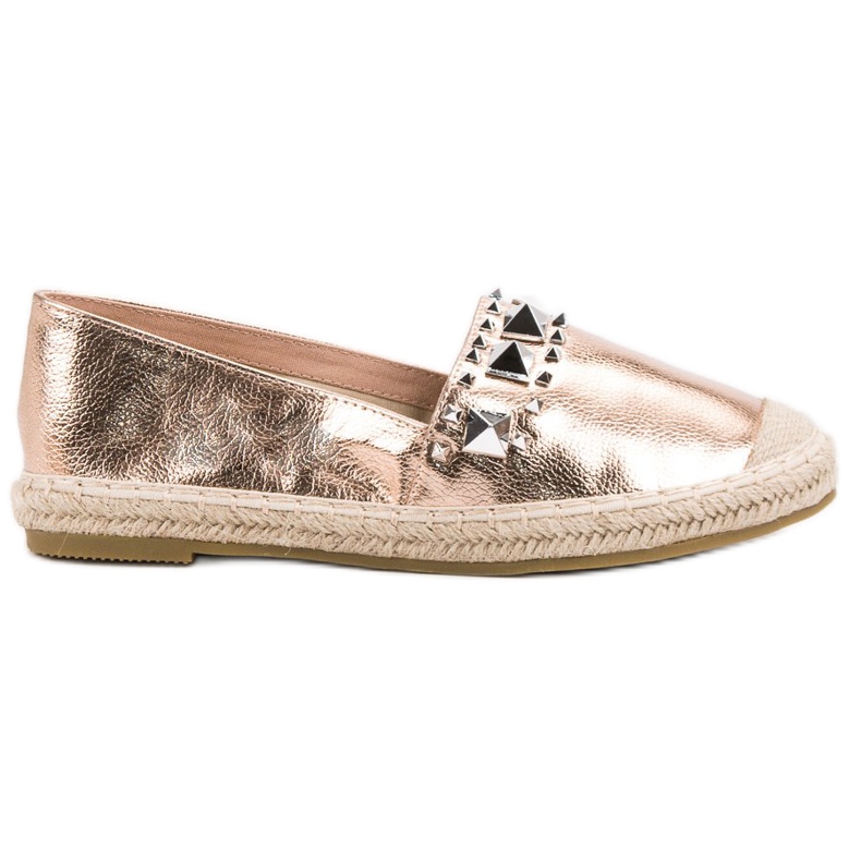 Bestelle Alpargatas con tachuelas de oro rosa amarillo rosado