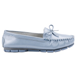Filippo Mocasines de piel con lazo azul