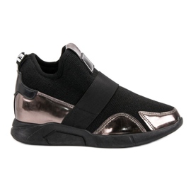 Zapatillas de cuña sin cordones negro