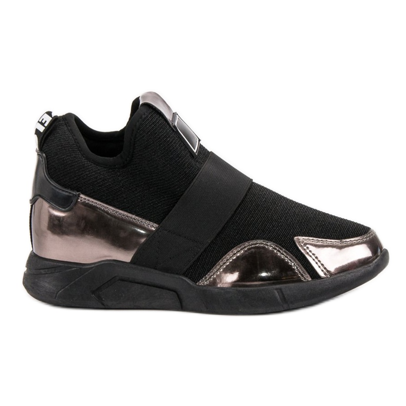 Zapatillas de cuña sin cordones negro